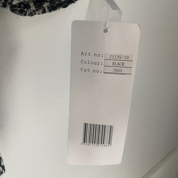 Gilani Black/White Vintage Wool Blend Tweed Poncho Style Belted Jacket Size 10 - Picture 3 of 8